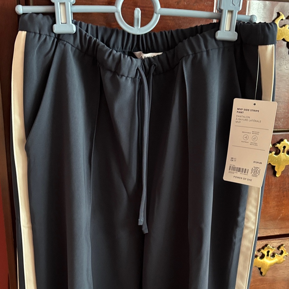 Navy Side Stripe Pants